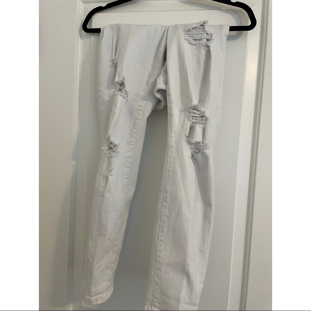 White ripped Joes jeans